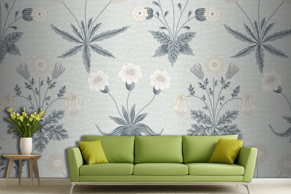 Floral Pattern Design Living Room Wallpaper Mural