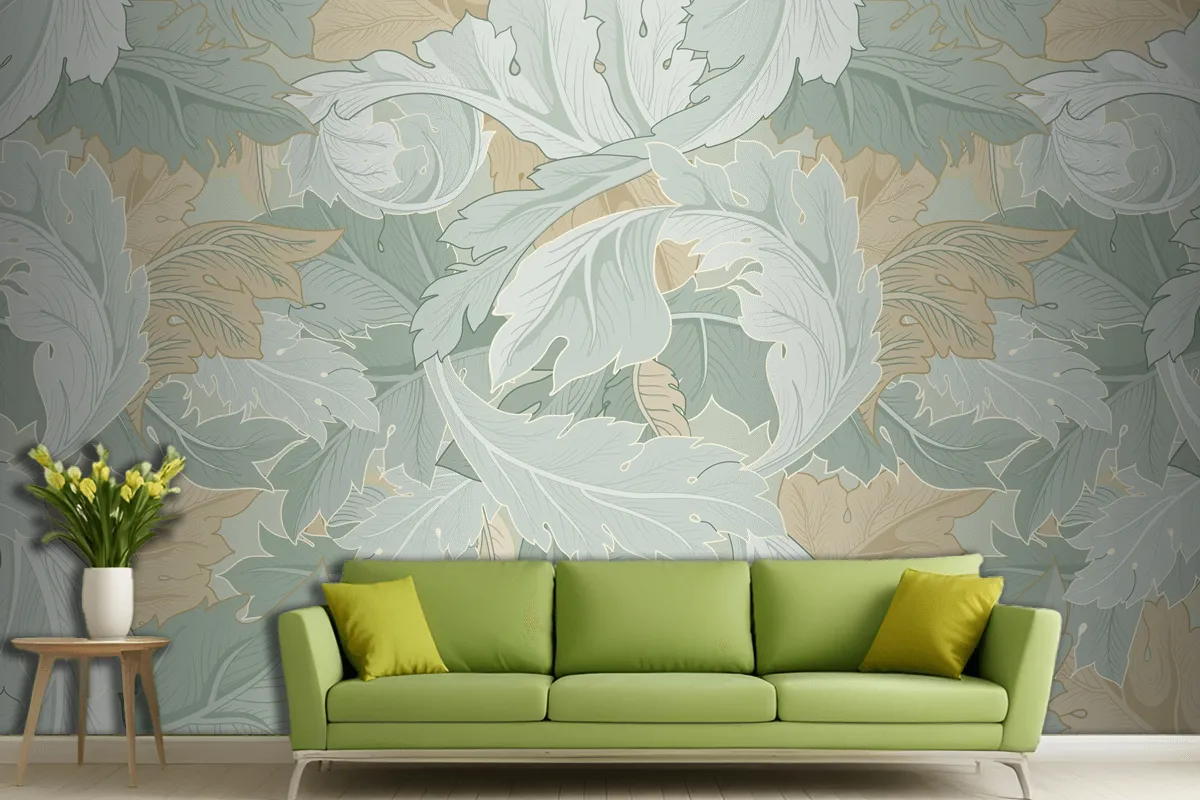 Flower Pattern Living Room Wallpaper Mural