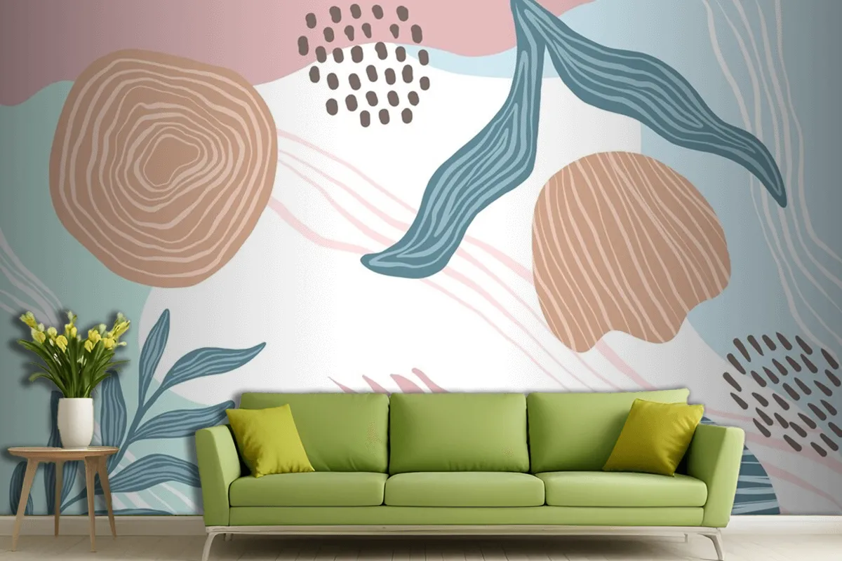 Hand Drawn Abstract Doodle Background Living Room Wallpaper Mural