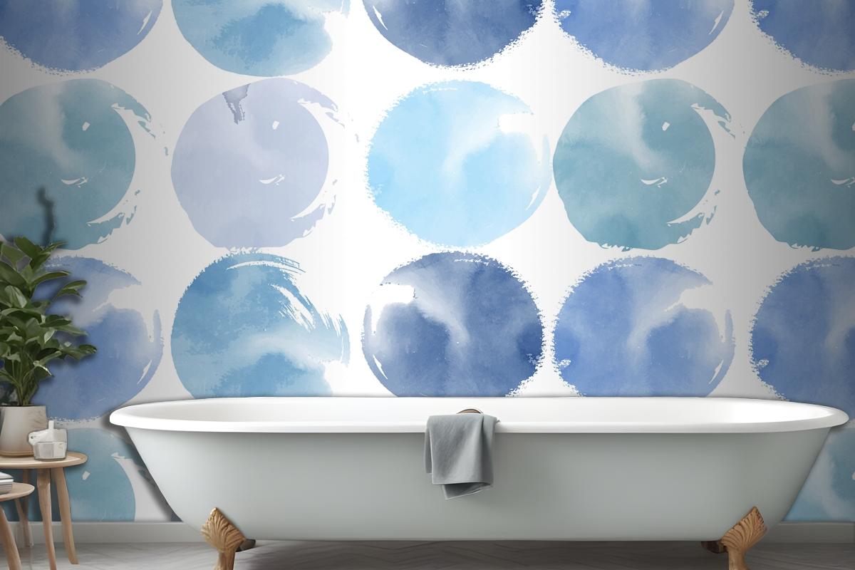 Pastel Blue Watercolor Wallpaper Mural