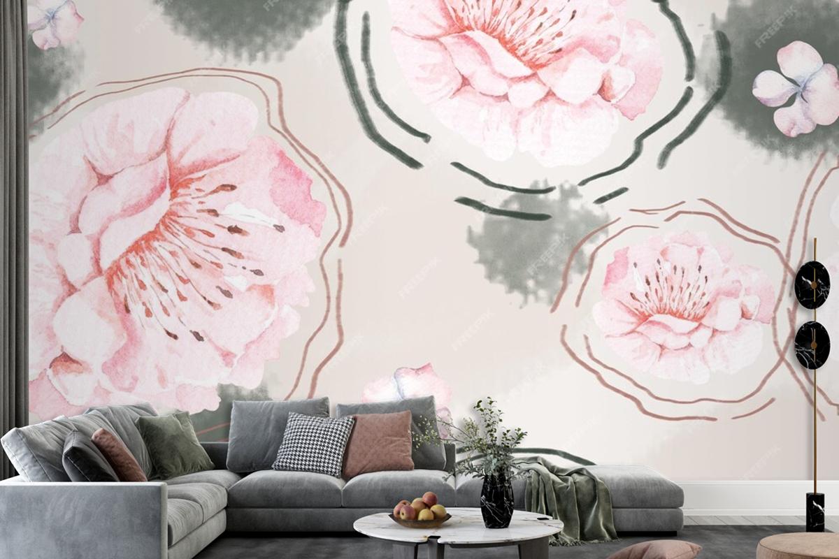 Rose Seamless Pattern With Watercolor For Fabric Living Room Wallpaper Mural