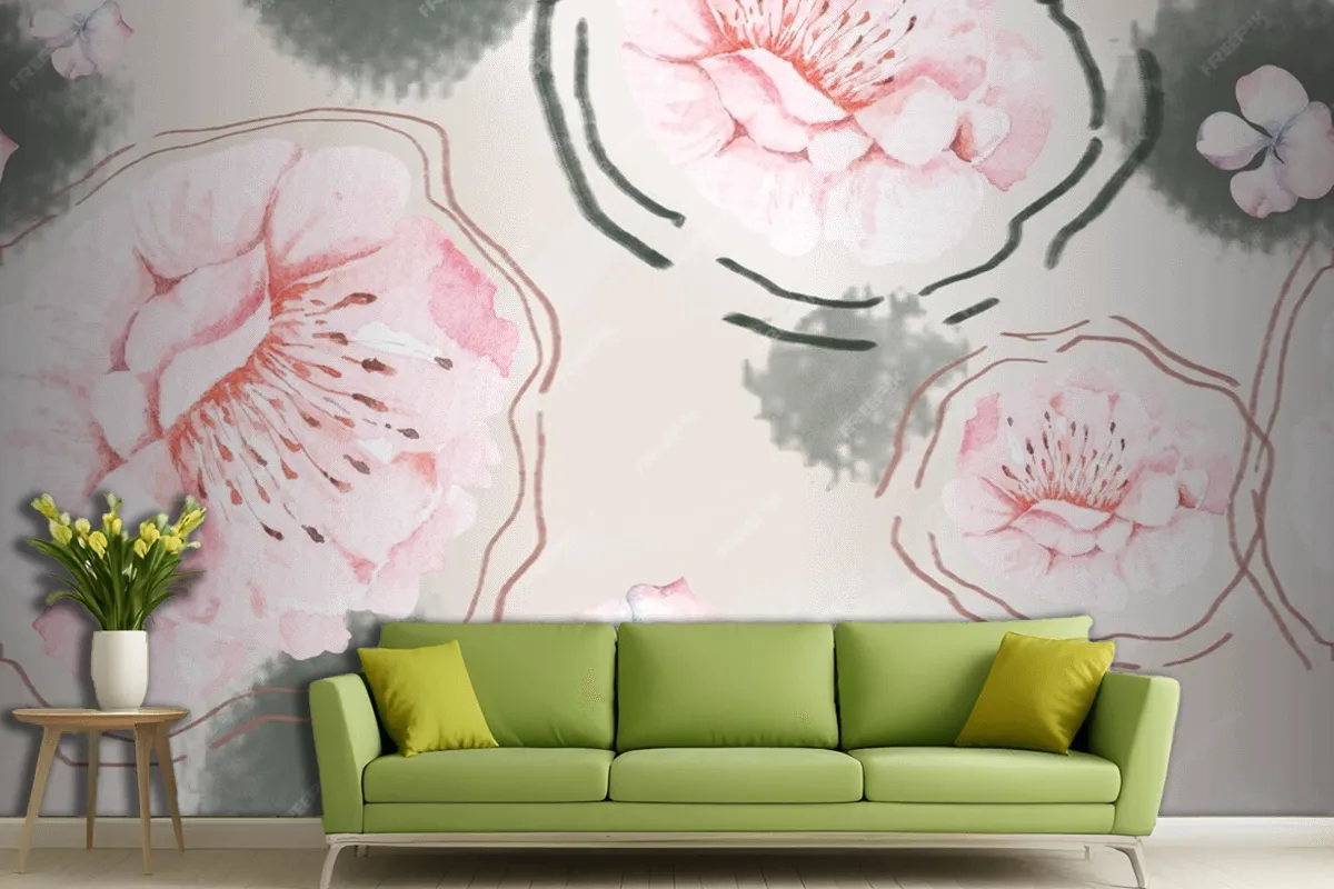 Rose Seamless Pattern With Watercolor For Fabric Living Room Wallpaper Mural