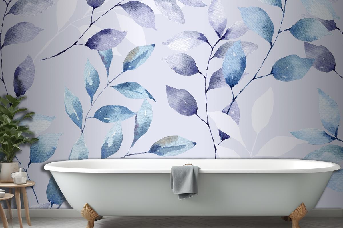 Seamless Pattern Of Leaf Abstract Wallpaper Mural