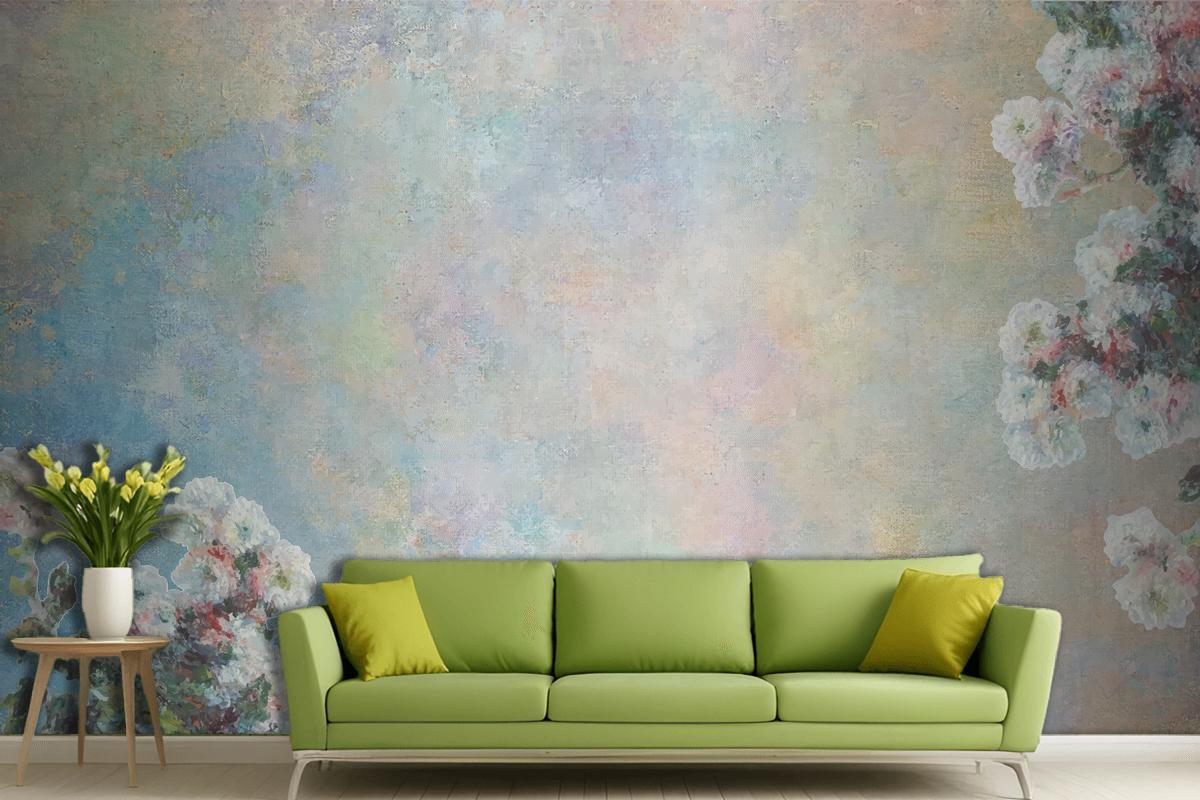 Vintage Floral Background Remixed Wallpaper Mural