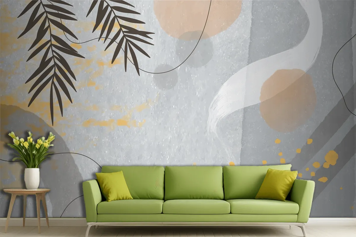 Watercolor Abstract Doodle Living Room Wallpaper Mural