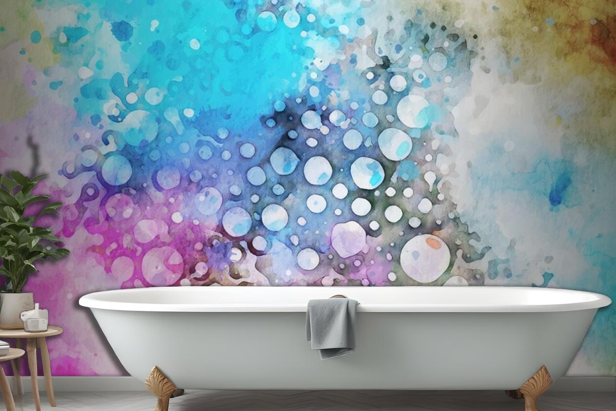 Watercolor With Colorful Texture Wallpaper Mural