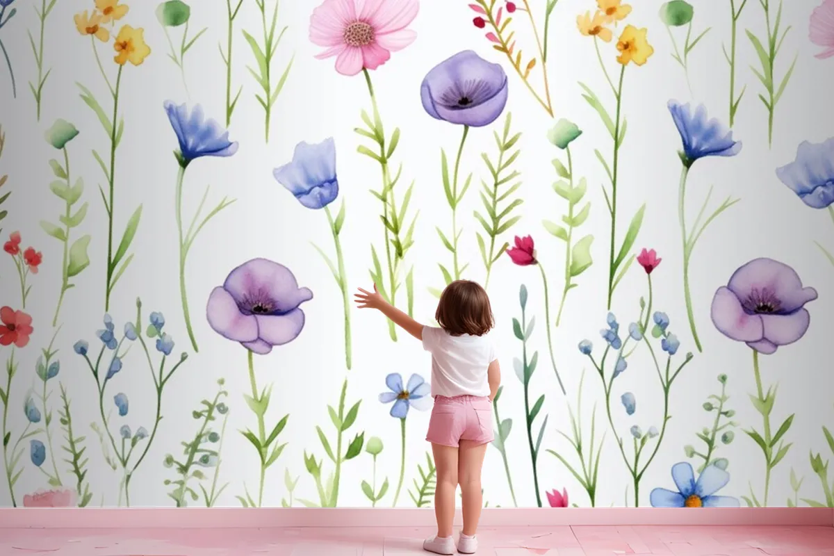 A Floral Wallpaper By Person Wallpaper Mural