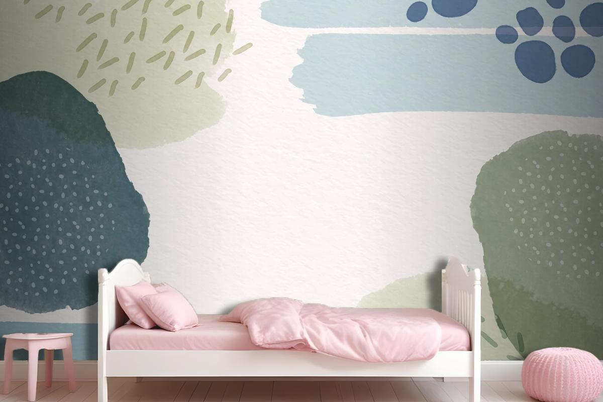 Abstract Background With Watercolor Shapes And Empty Space Wallpaper Mural