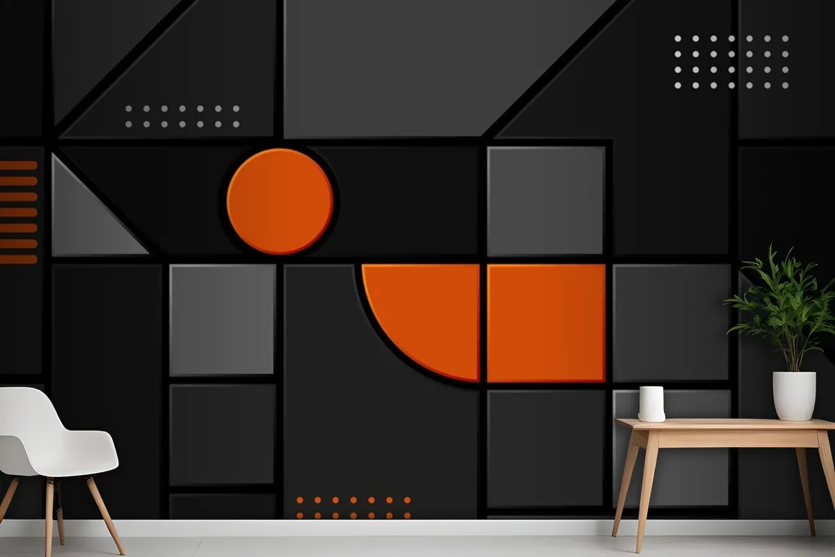 Abstract Dark Cubes Futuristic Design Wallpaper Mural 