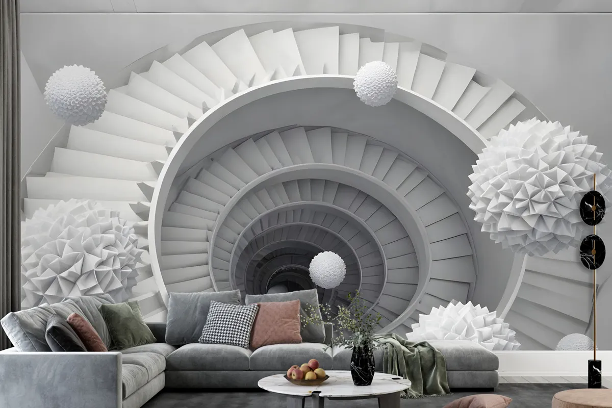 Abstract Fractal With Staircase Wallpaper Mural