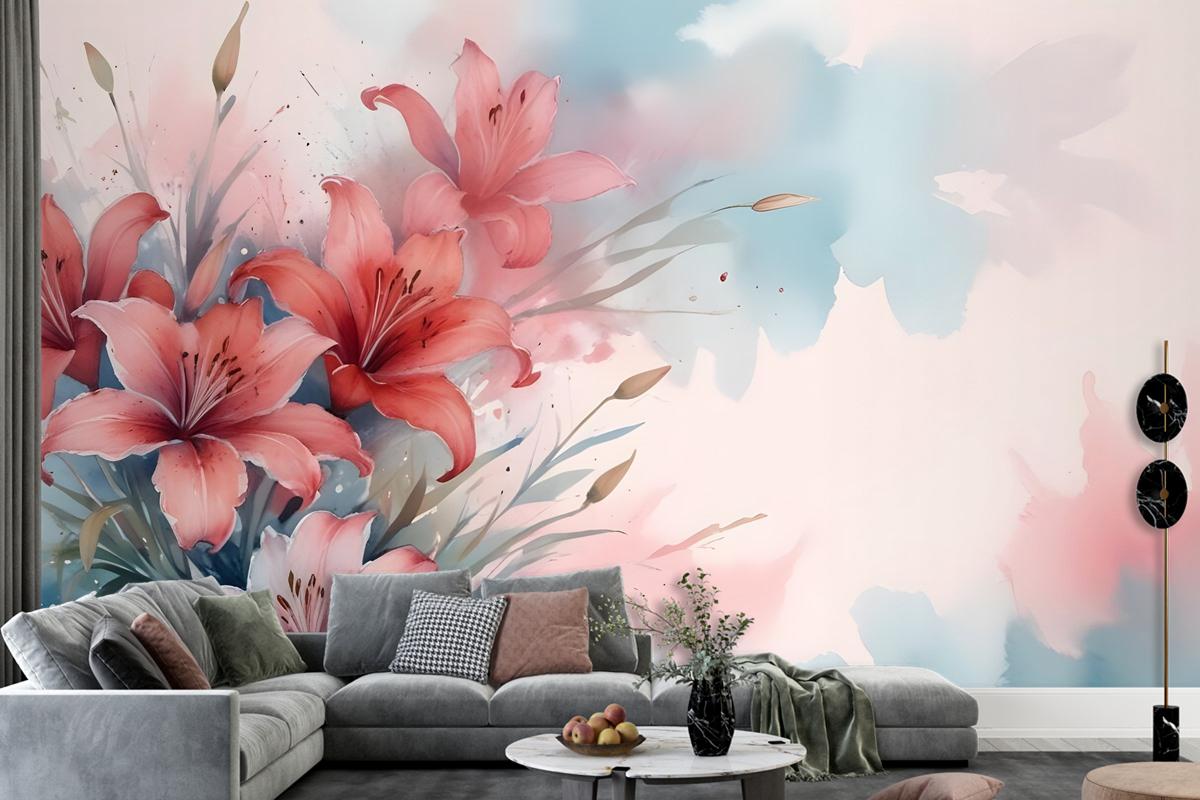 Abstract Lily Wallpaper Mural