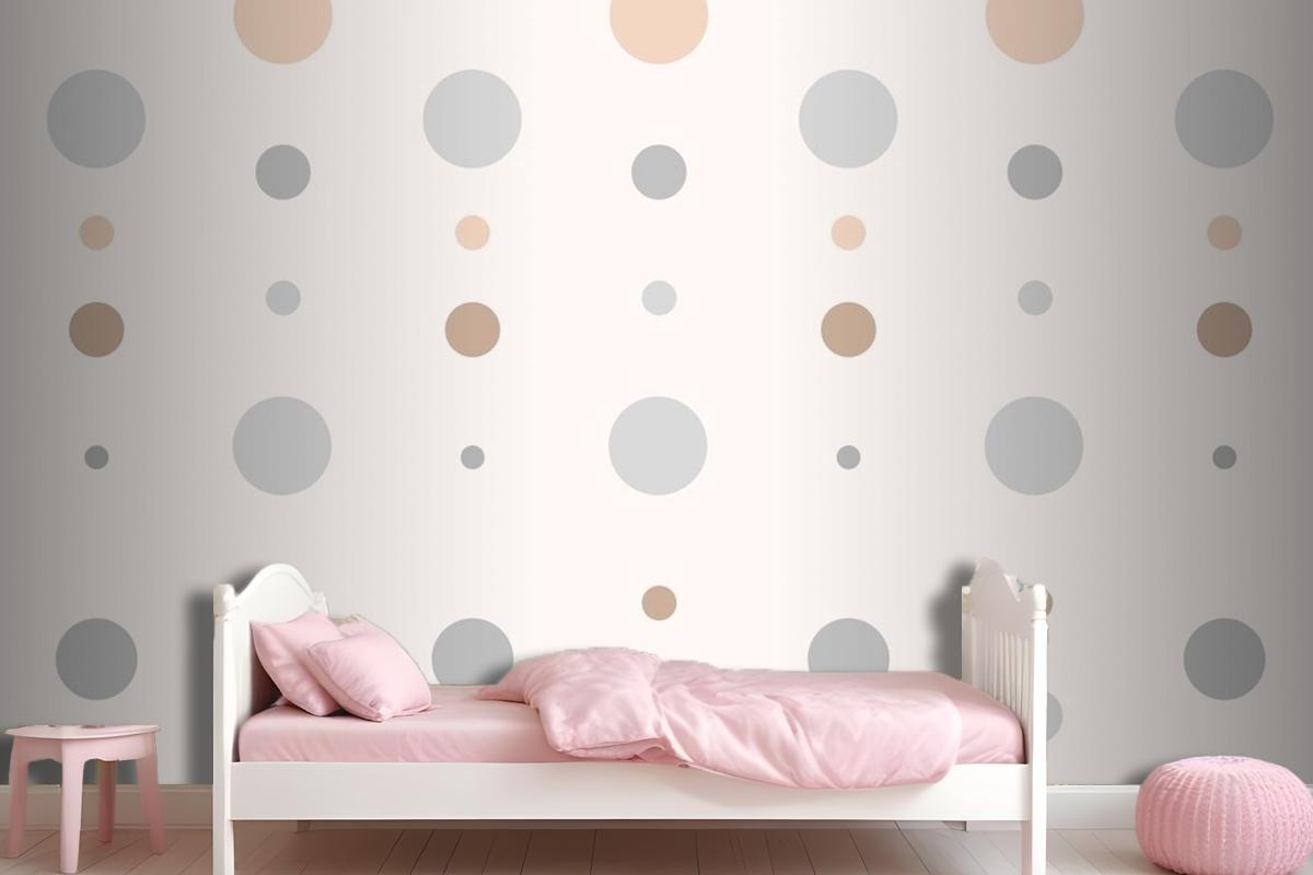 Aesthetic Polka Dot Pattern In Cream Wallpaper Mural