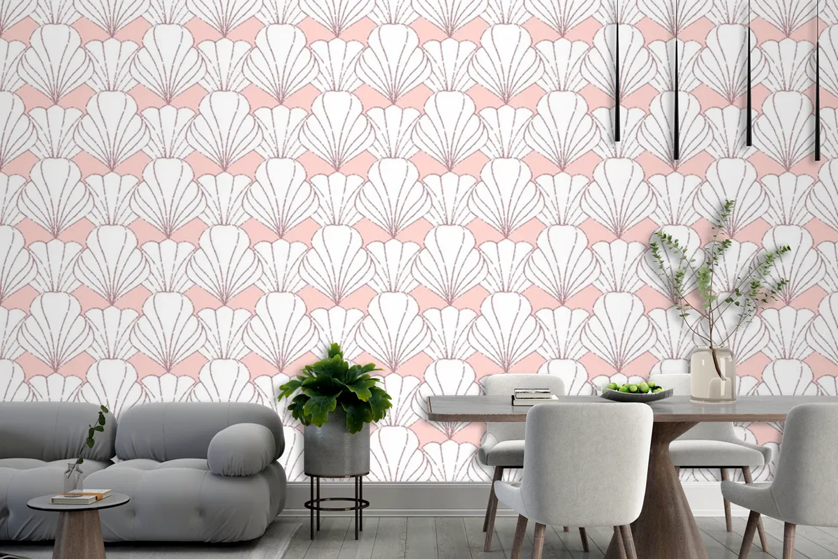 Art Deco Rose Gold Seamless Pattern Wallpaper Mural