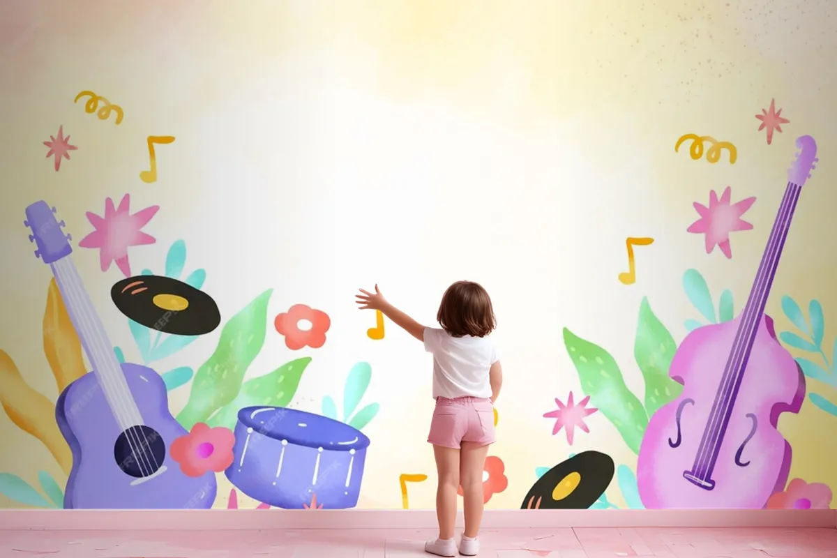 Background For World Music Day Celebration Wallpaper Mural