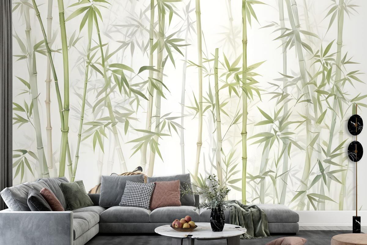 Bamboo Trees With Leopard Wallpaper Murals