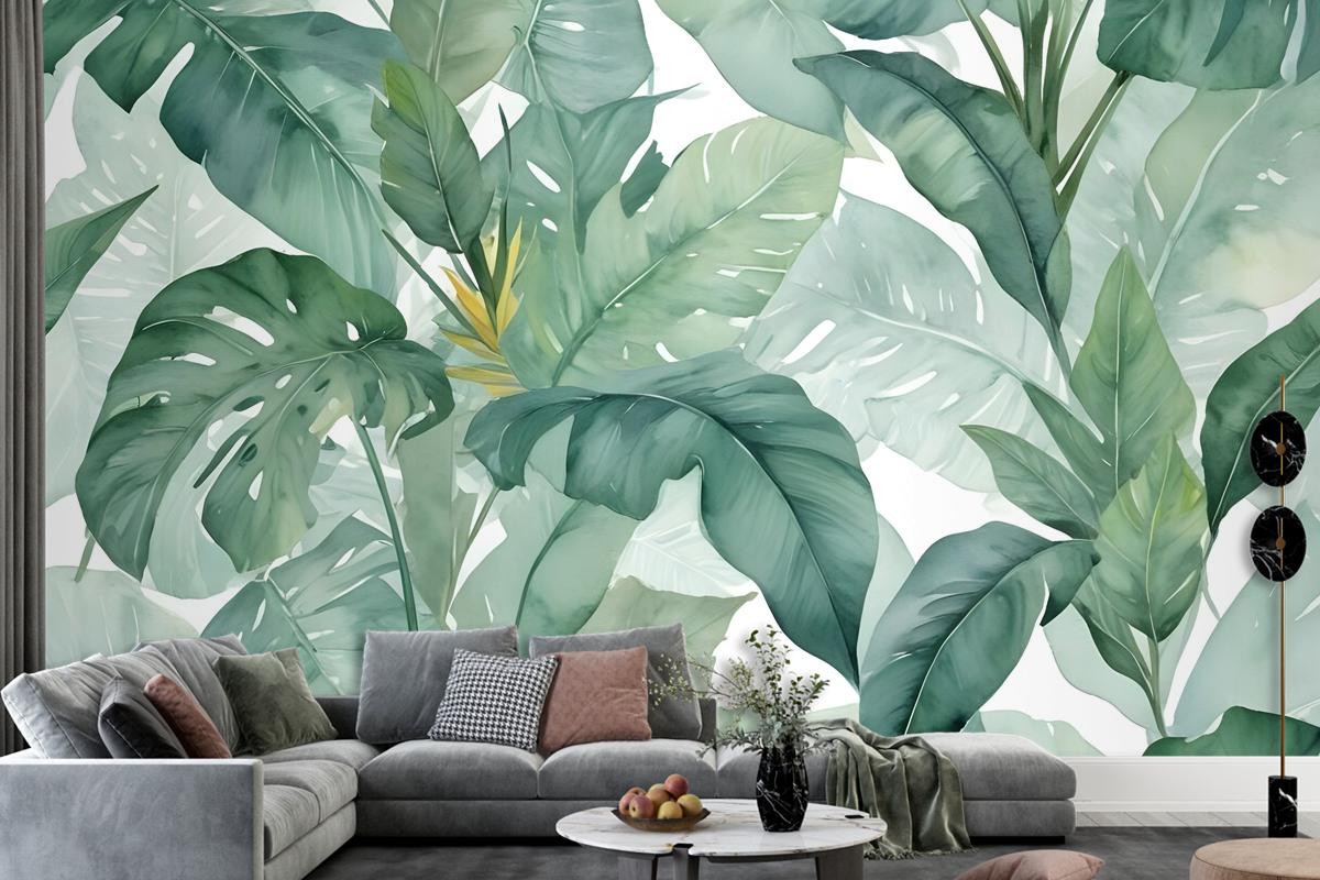 Banana Leaf Wallpaper Wallpaper Mural