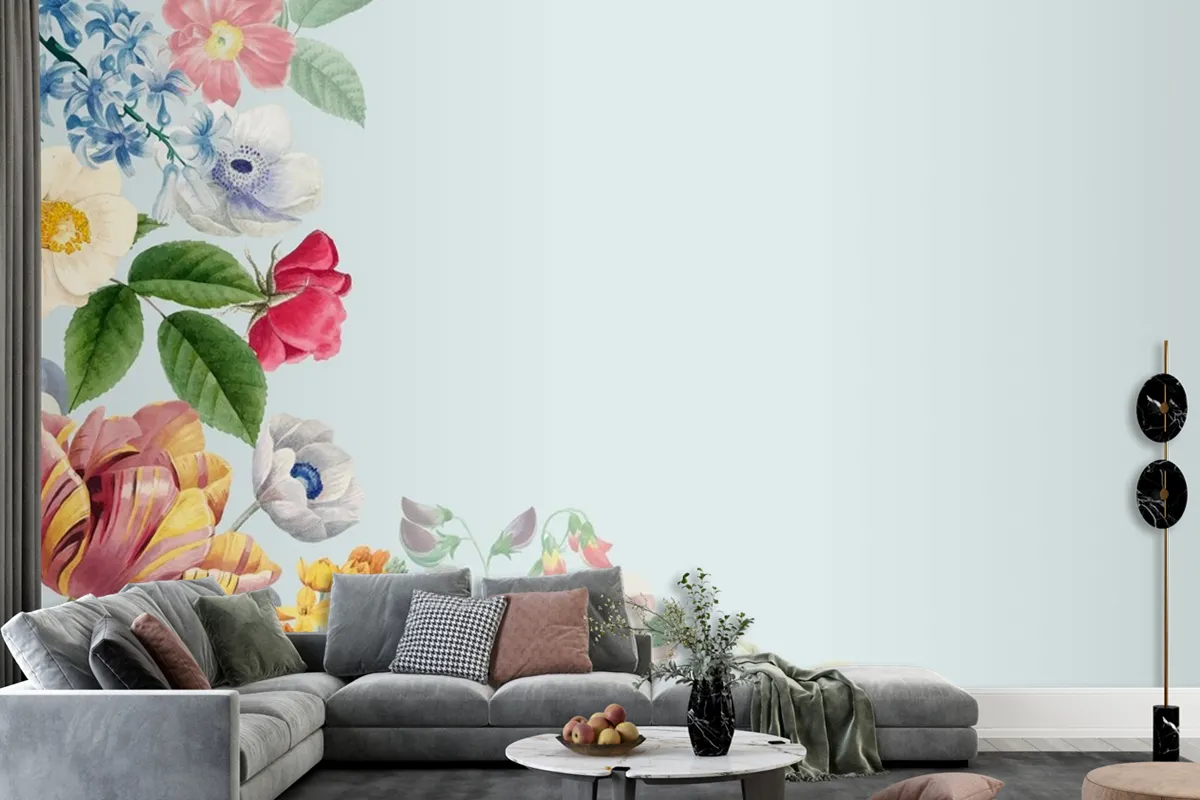 Blank Floral Copy Space Wallpaper Mural