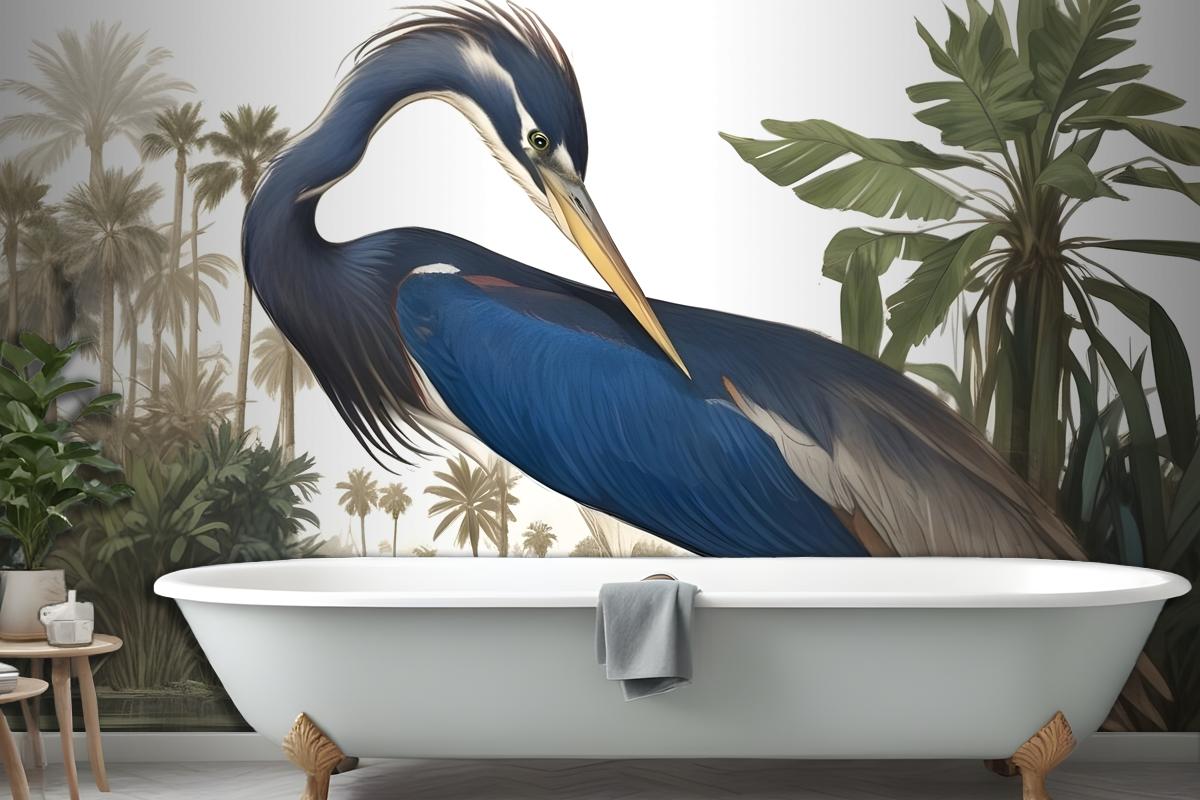 Blue Heron Wallpaper Mural