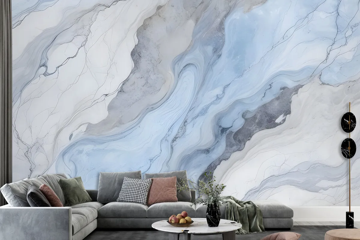 Blue Marble Art Wallpaper Mural