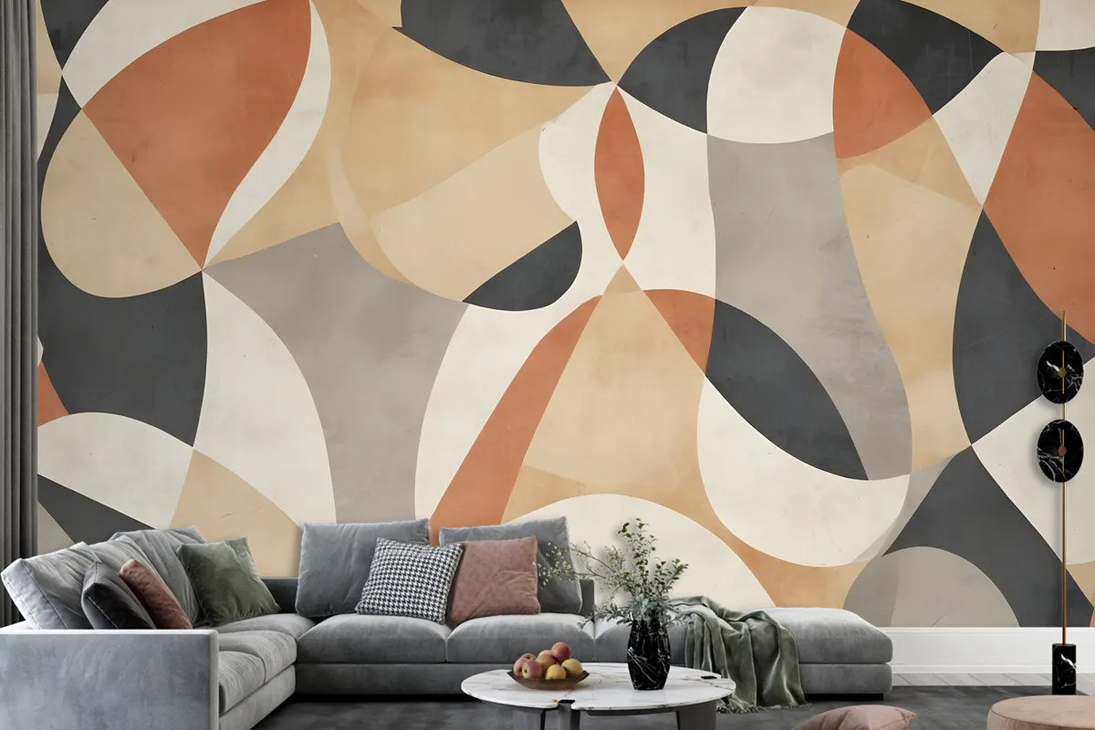 Boho Geometric Abstract Art Wallpaper Mural