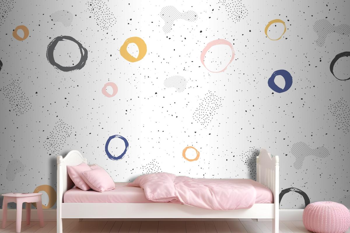 Brush Circular Stroke Watercolor Wallpaper Mural