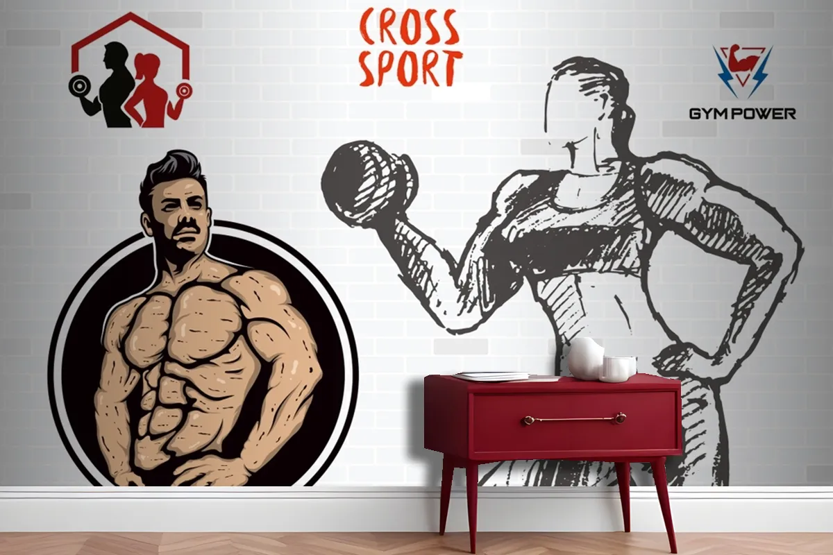 Çapraz Spor Gym Fitness Duvar Kağıdı