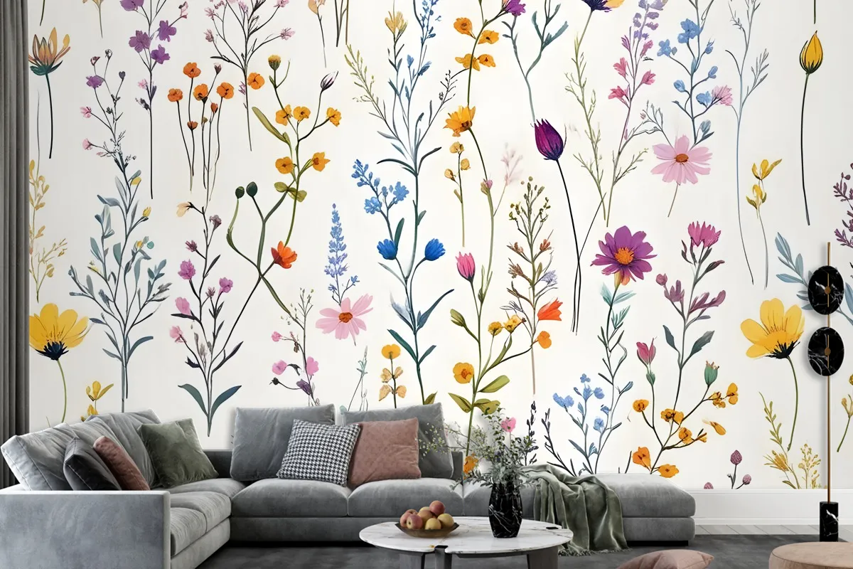 Colorful Blossoms Wallpaper Mural