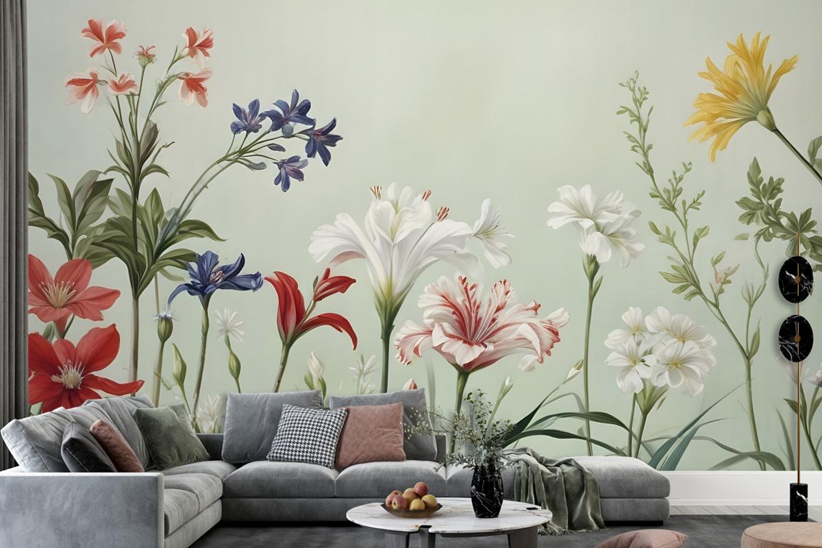 Colorful Plants And Flowers Wallpaper Mural