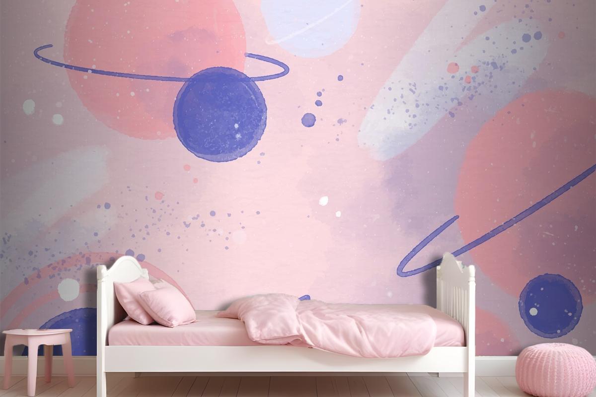 Colorful Watercolor Galaxy Wallpaper Mural