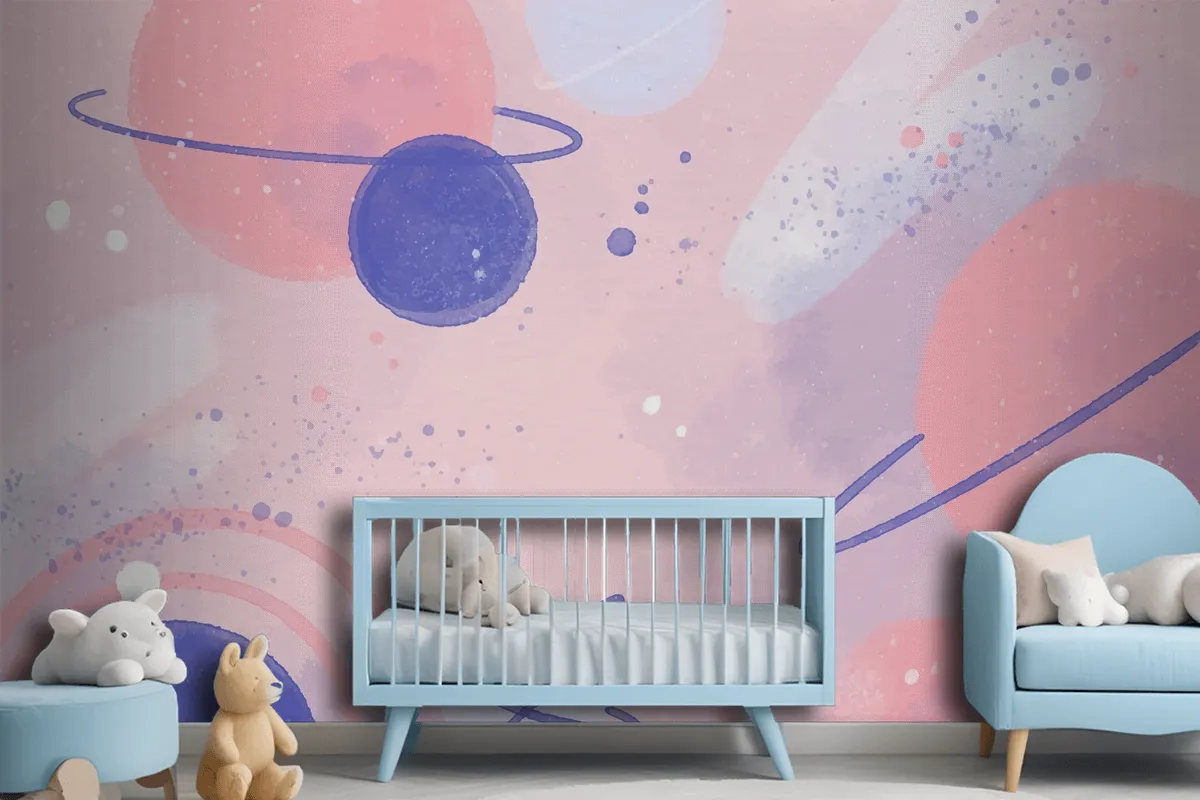 Colorful Watercolor Galaxy Wallpaper Mural