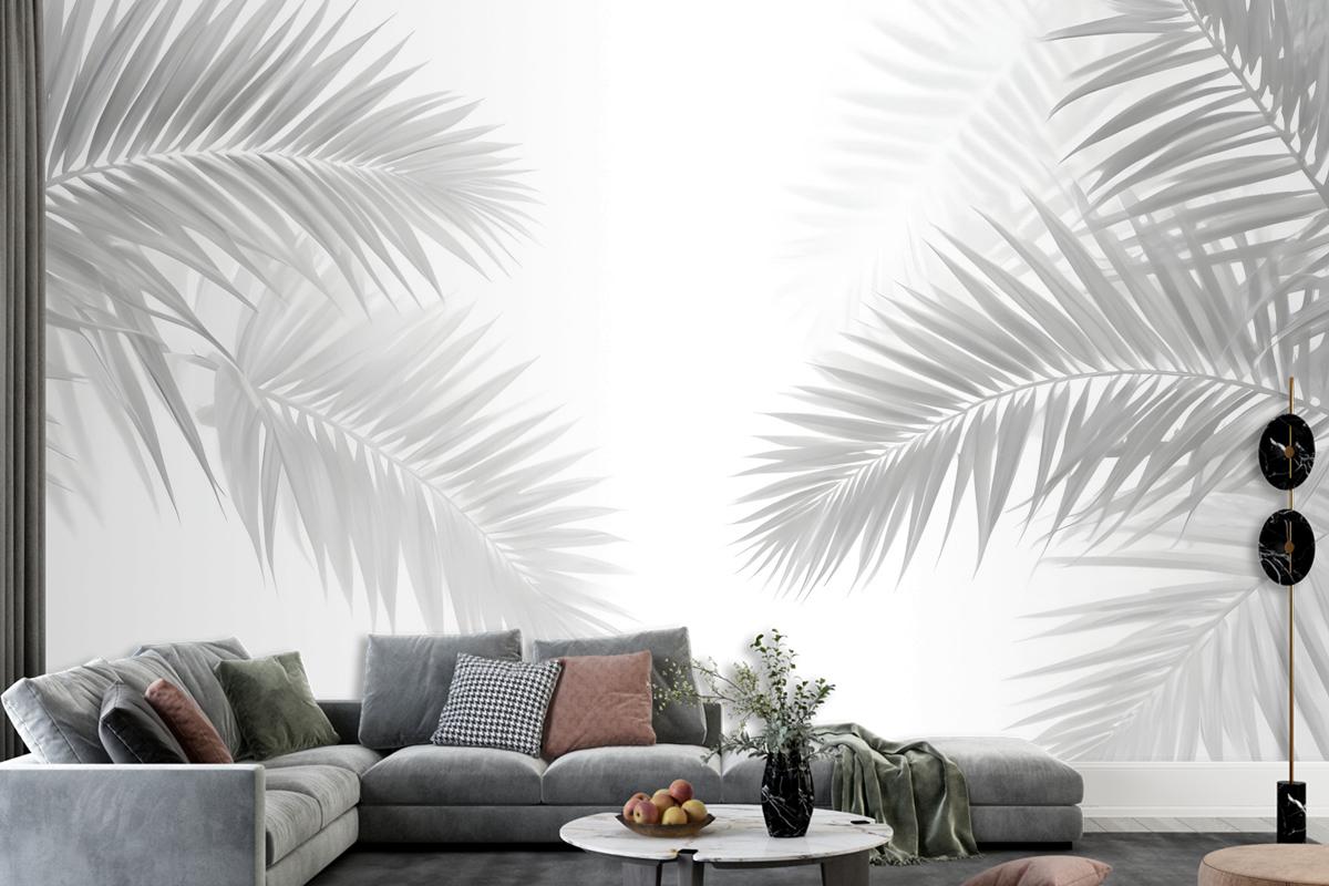 Dark Tropical Leaf Wallpaper Mural