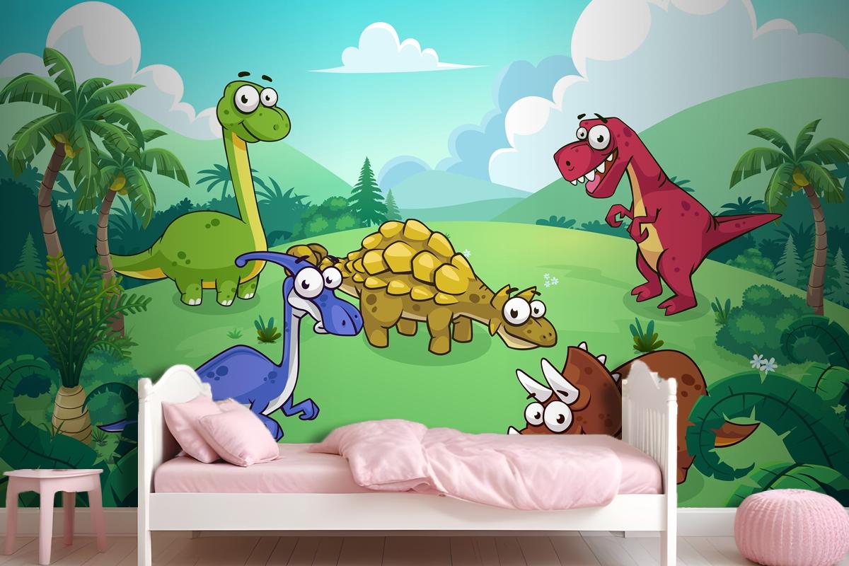 Dinosaur In A Wild Wallpaper Mural