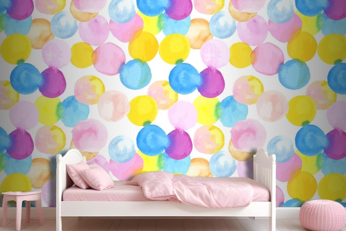 Dotted Abstract Watercolor Seamless Pattern Wallpaper Mural