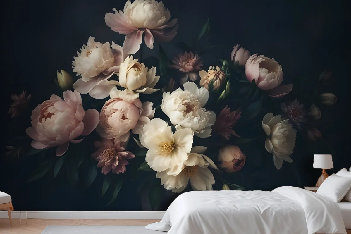 Dutch Dark Floral Wallpaper Mural