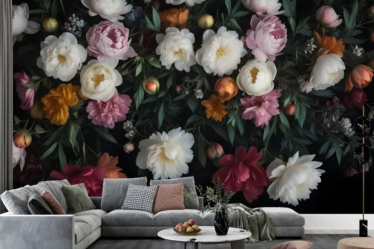 Dutch Floral Style Flower Bouquet Wallpaper Mural