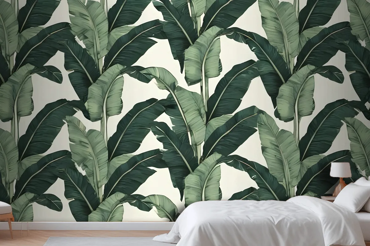 Exotic Banana Leaf Wallpaper Mural