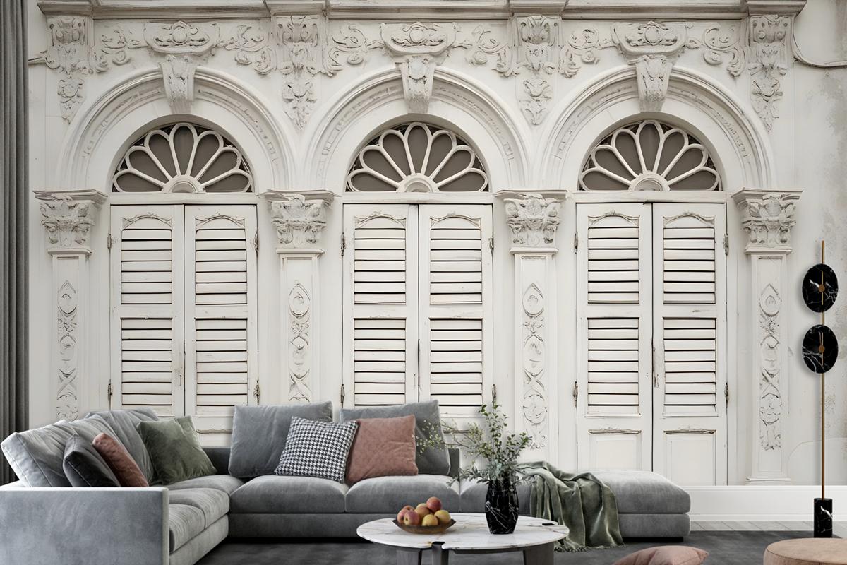 Faux Window Shutter Wallpaper Mural