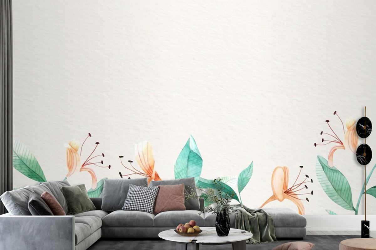 Floral Background With Soft Colors Wallpaper Mural