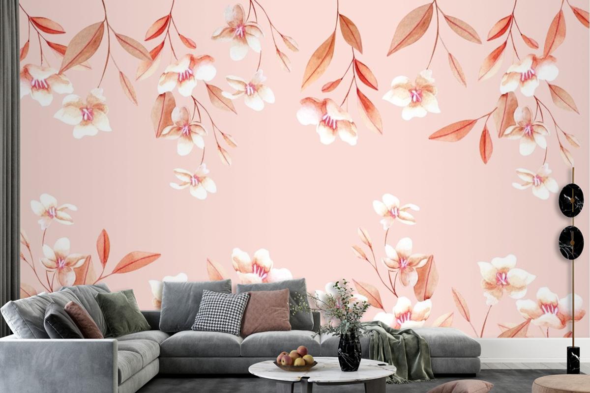 Floral Background With Soft Colors Wallpaper Mural