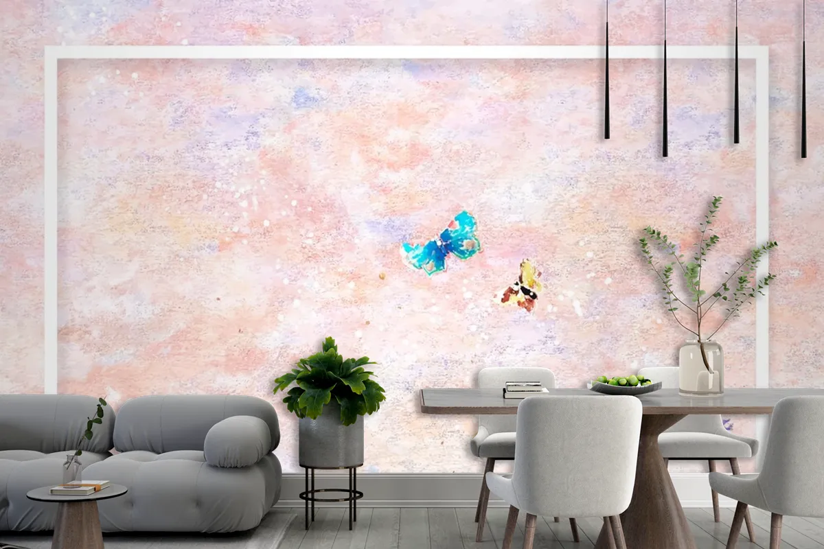 Frame On Pastel Painting Frame Wallpaper Mural