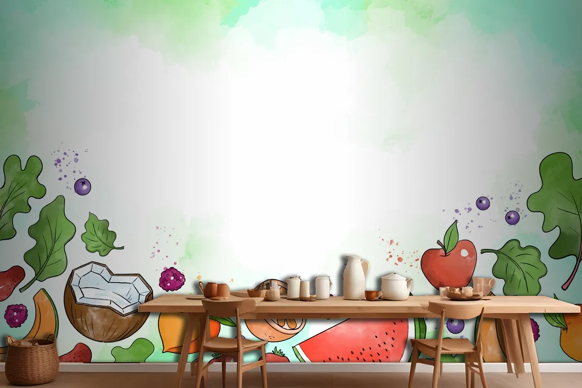 Fruit And Vegetables Wallpaper Mural