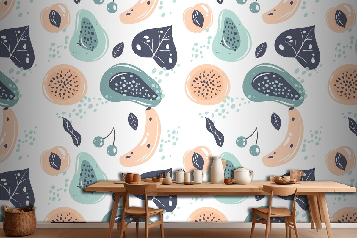 Fruits Pattern Kitchen Wallpaper Mural