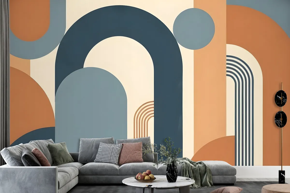 Geometric Arch With Shapes Wallpaper Mural