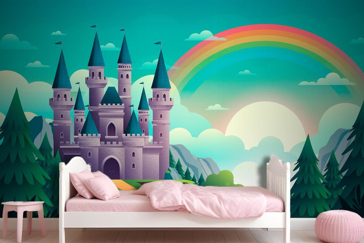 Gradient Fairytale Background Kids Boy Wallpaper Mural