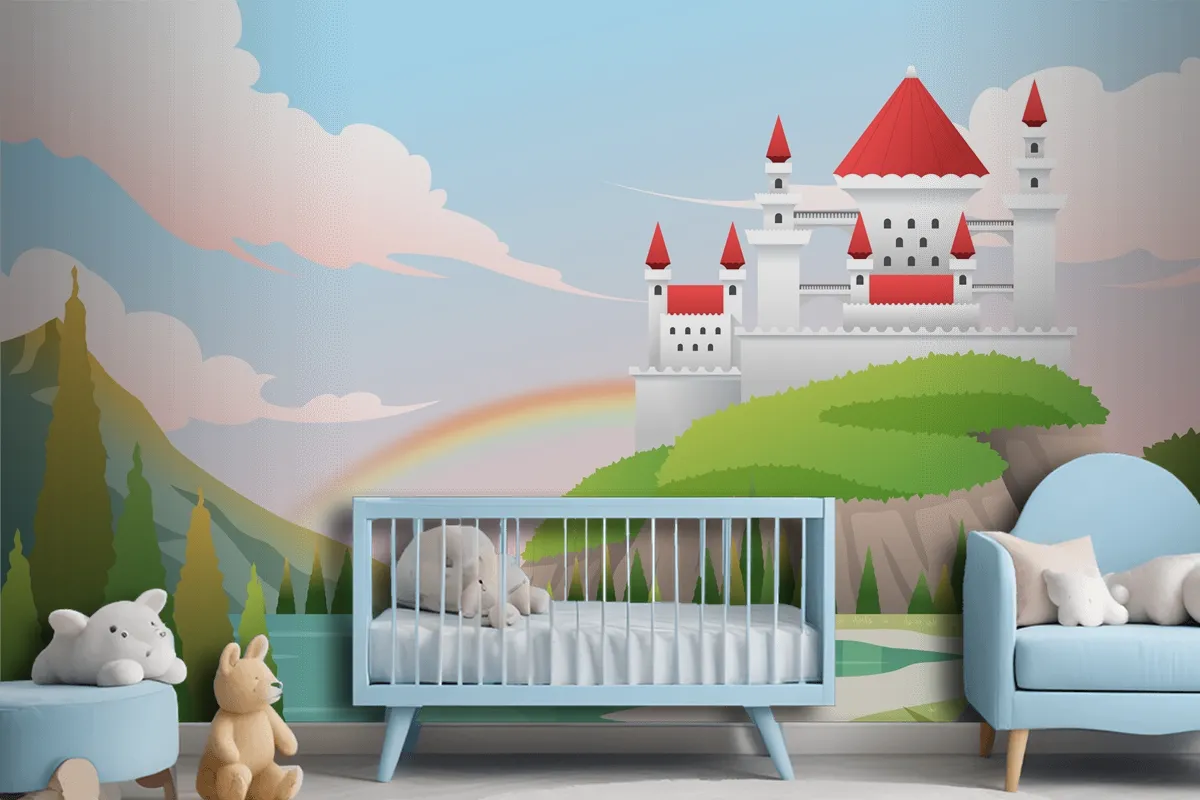 Gradient Fairytale Background Kids Wallpaper Mural