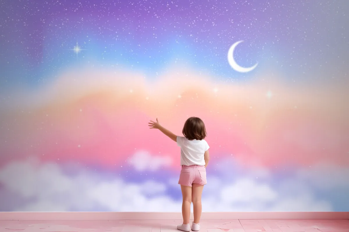 Gradient Pastel Sky Background Kids Girl Wallpaper Mural