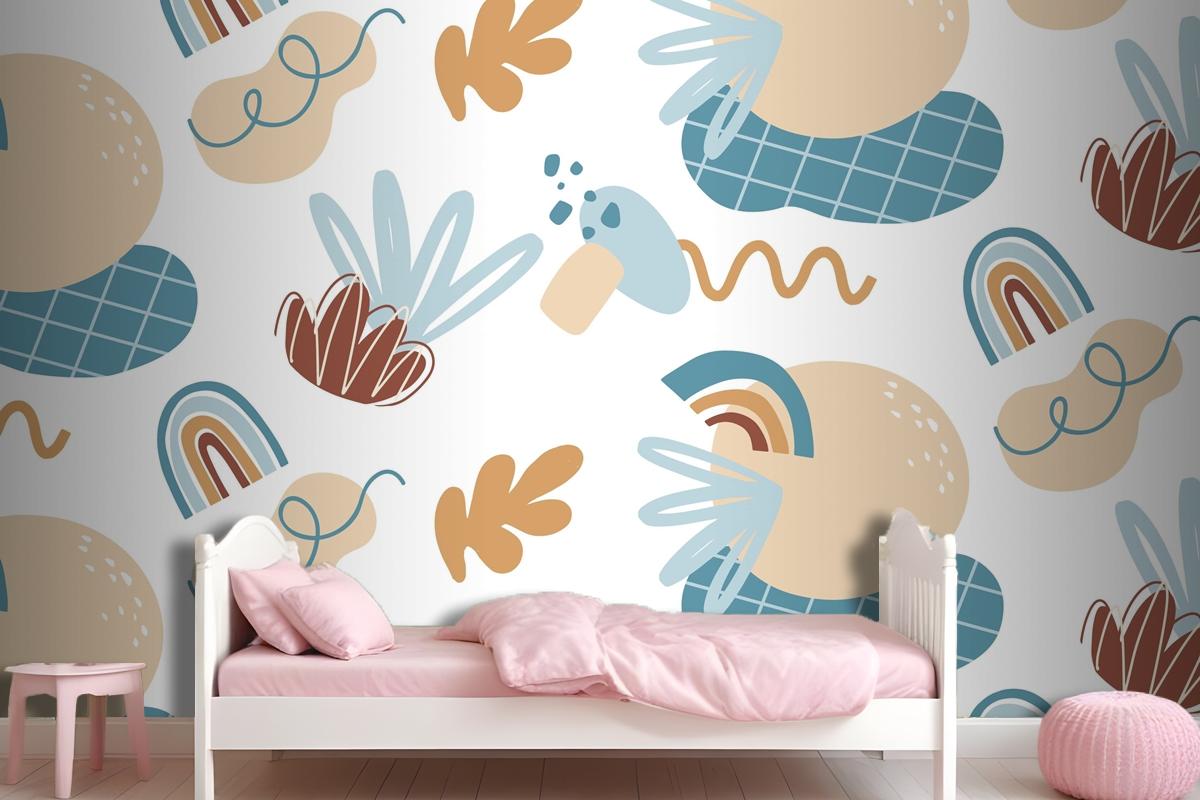 Hand Drawn Abstract Element Pattern Wallpaper Mural