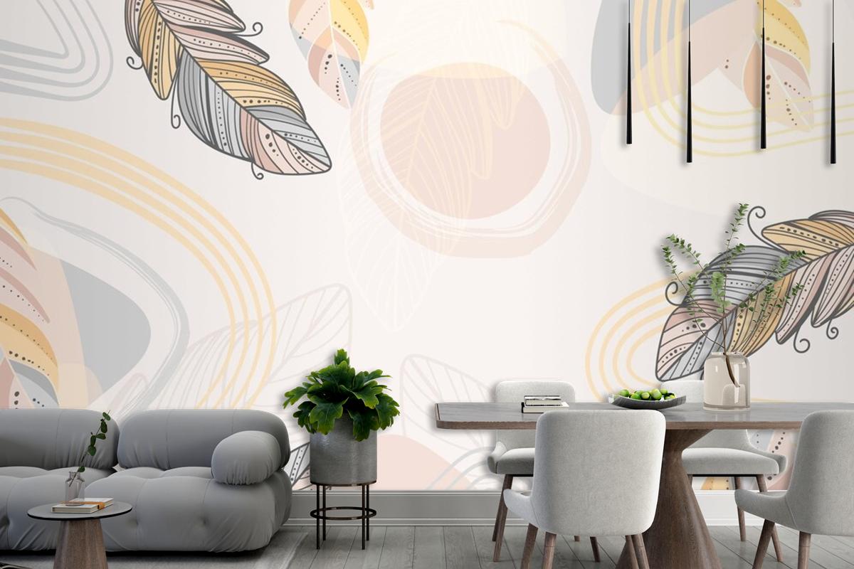 Hand Drawn Boho Background Wallpaper Mural