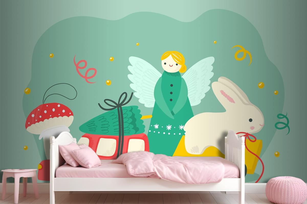 Hand Drawn Christmas Toys Background Wallpaper Mural