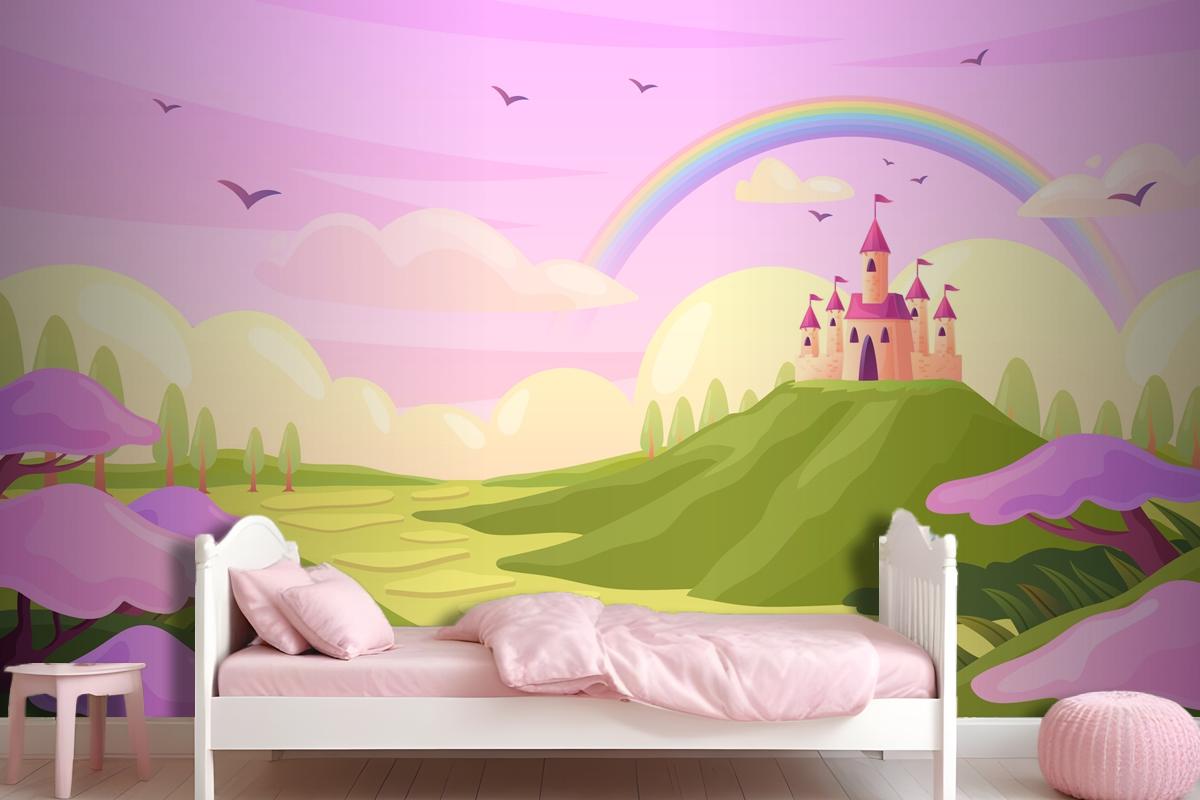 Hand Drawn Fairytale Background Wallpaper Mural